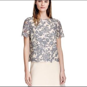 Tory Burch resort wear- crème/steel grey top
